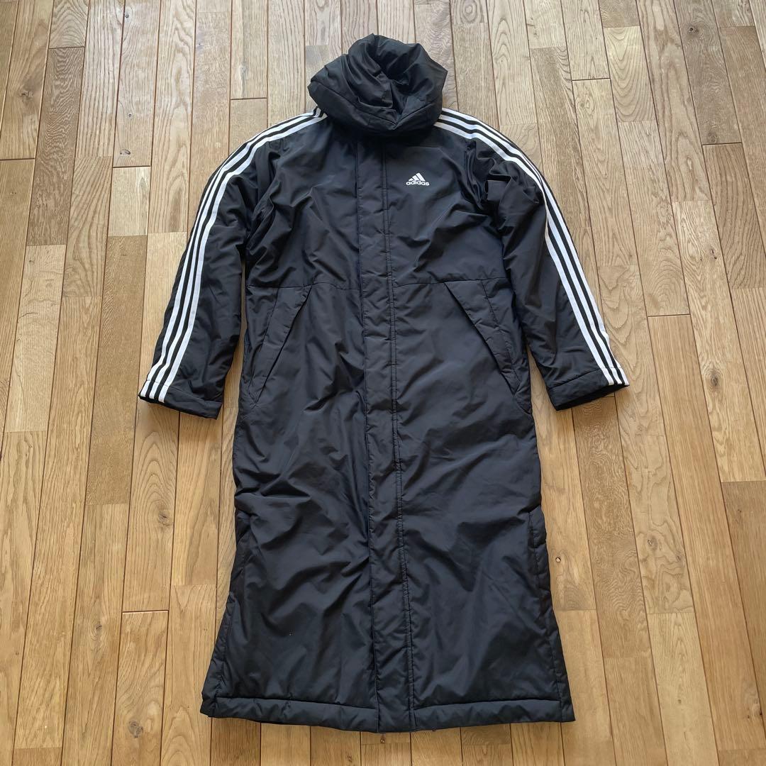 adidas ロング丈ベンチコート XS ブラック - メルカリ
