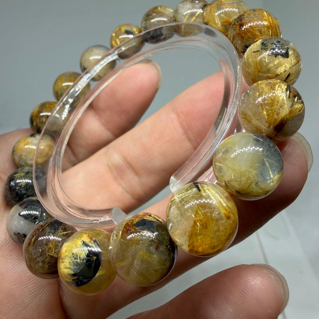 □太陽放射 ゴールド タイチン ルチル クォーツz8307 天然石228