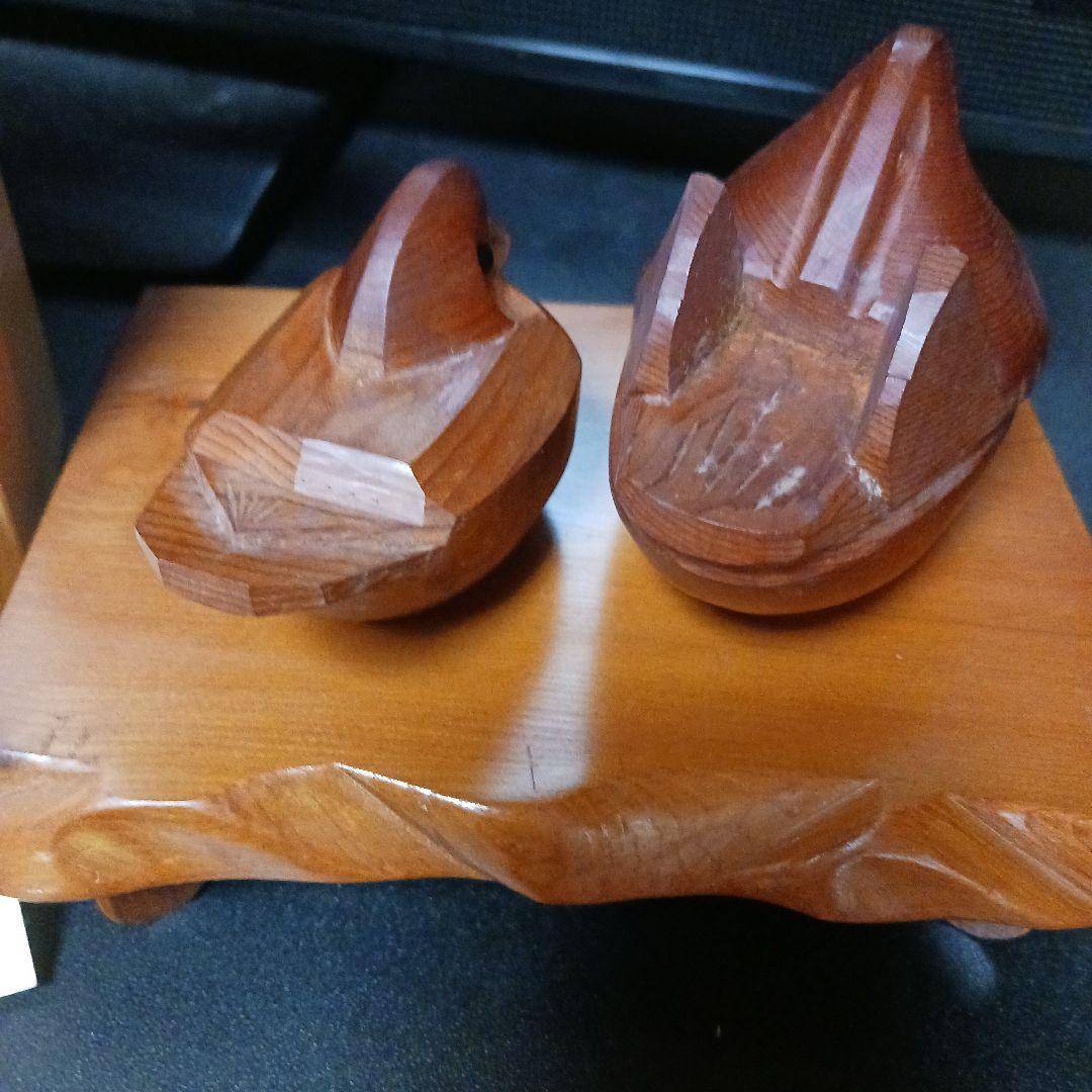 一位一刀彫り 「おしどり夫婦」宮内庁御用達 献上品伝統工芸品 飛騨