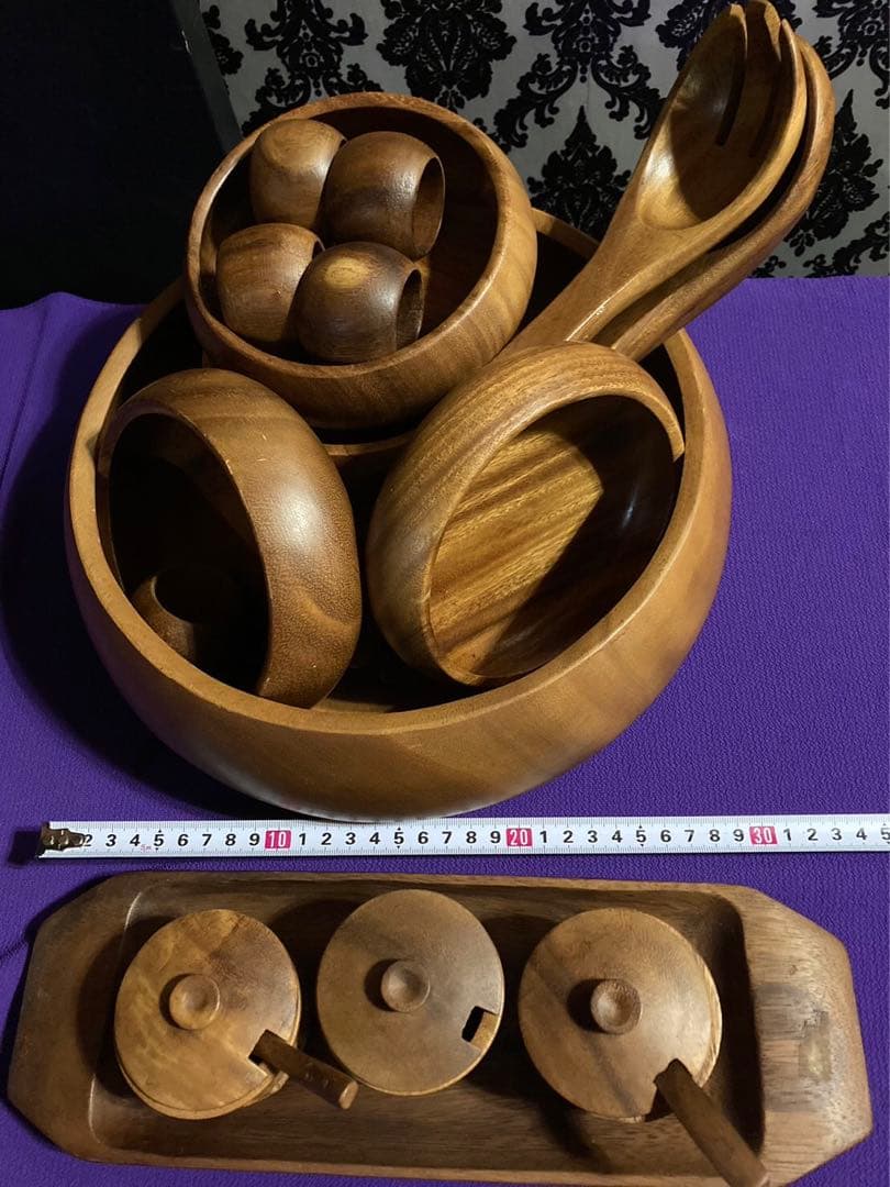 天然木食器♦️ヴィンテージ47点セット♦️BBQに◎ 海外製オーダー