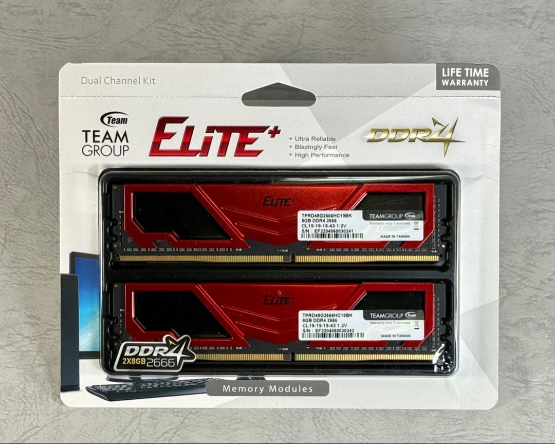 TEAM DDR4 2666Mhz PC4-21300 8GBx2枚 - メルカリ