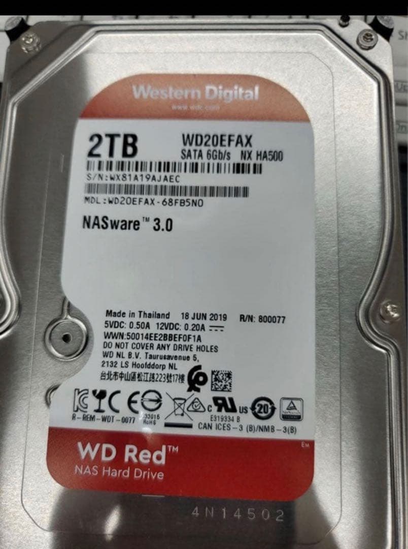 WD Red 2TB WD20EFAX NASハードドライブ - メルカリ
