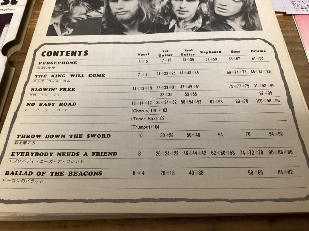 ☆楽譜/ウィッシュボーンアッシュ/ベスト/バンドスコア/パート譜