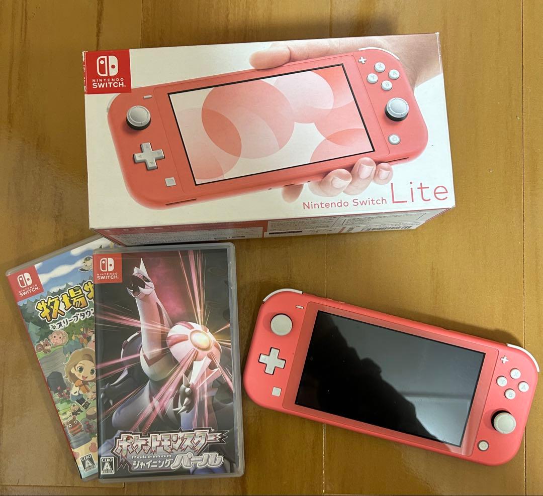 Nintendo Switch Lite ピンク 本体 + ゲームソフト2本 - メルカリ