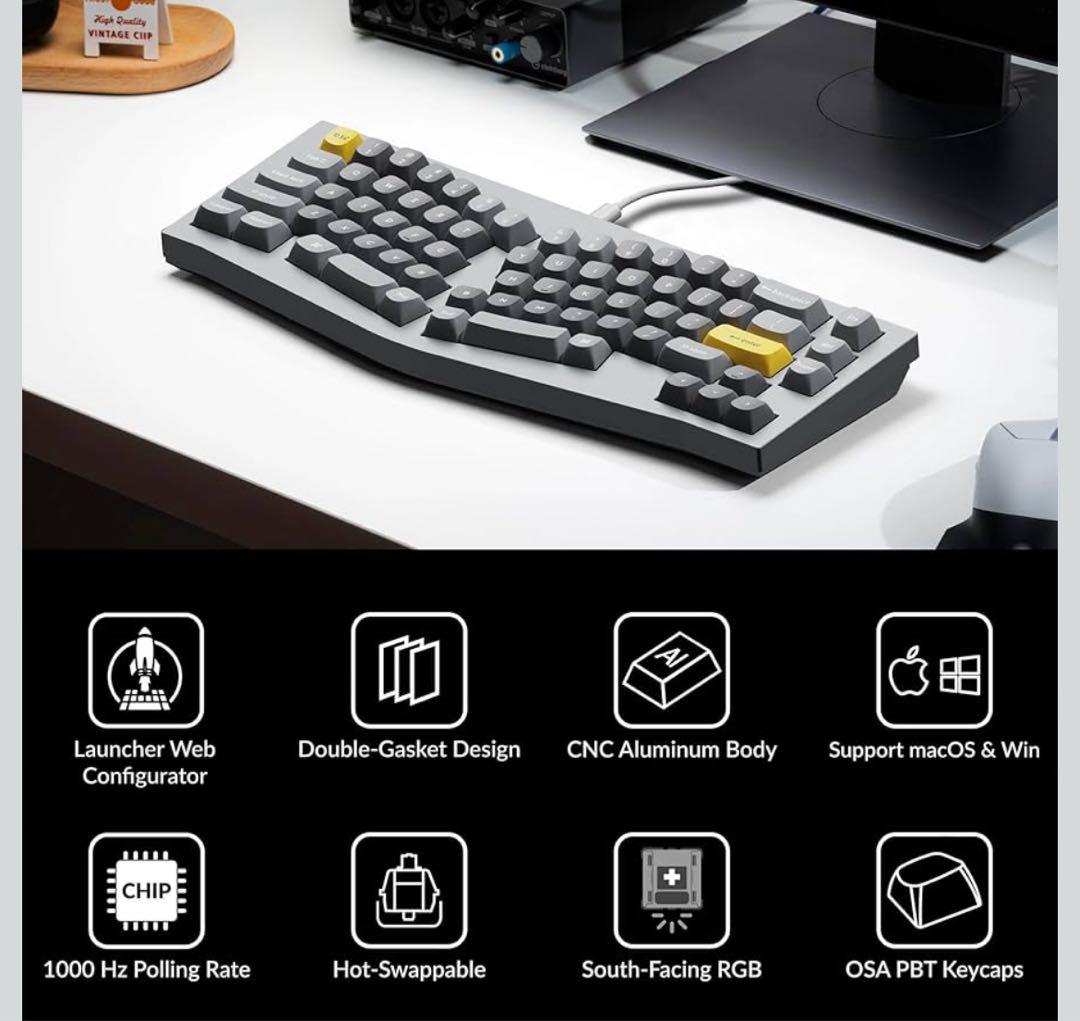 ほぼ未使用】Keychron Q8 グレー 赤軸 ホットスワップ - メルカリ