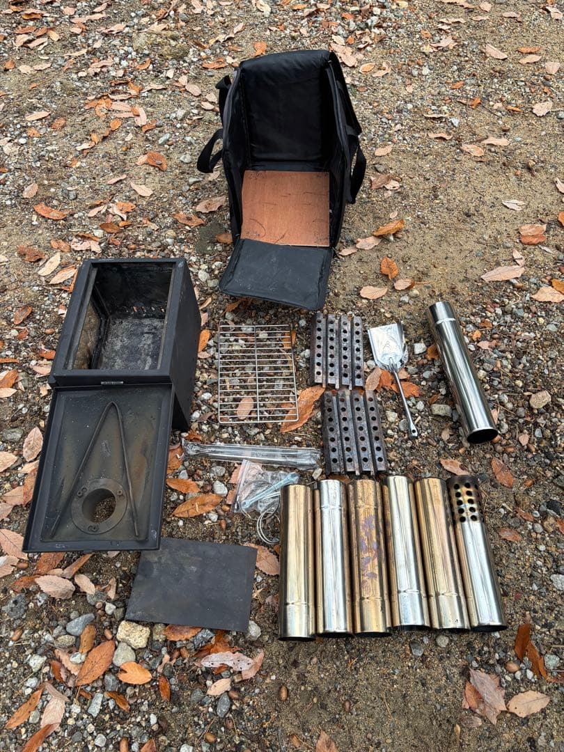 Mt.SUMI MICRO 薪ストーブ（延長煙突、難燃シート、ロストル付き）