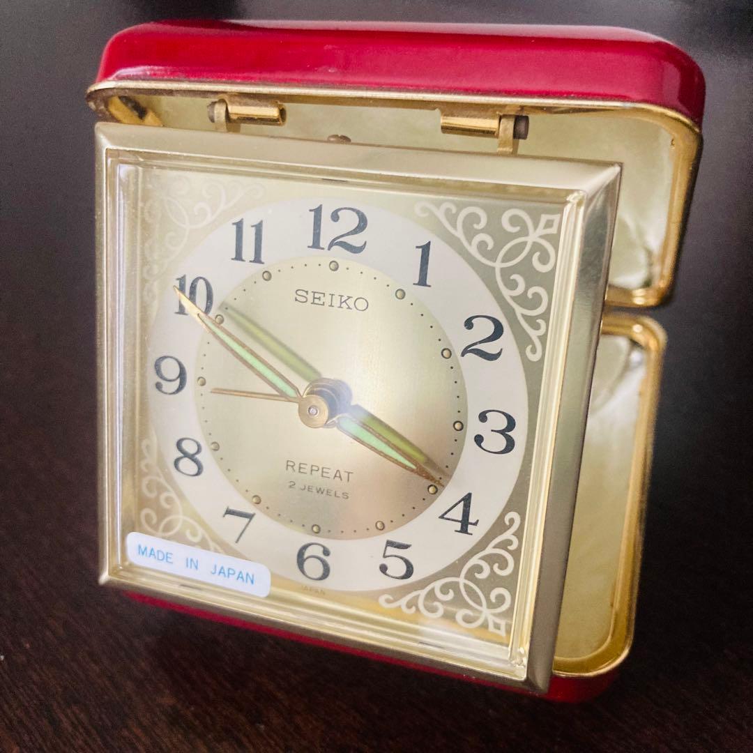 美品 SEIKO セイコー トラベルクロック手巻きゼンマイ式 ヴィンテージ