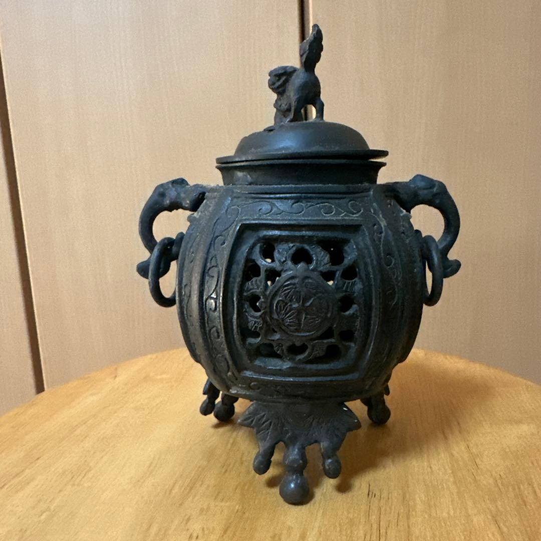 2566 銅製　大明宣徳銘　獅子香炉 Yahoo!オークション -「大明宣徳年製 香炉」の落札相場・落札価格