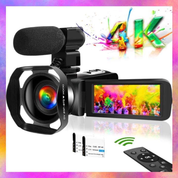 ❤4K・HDR/4800万超高画素ハイスペックモデル❣手軽にプロの動画撮影❤ 楽天市場】【1年保証】ビデオカメラ 4K WIFI機能 vlogカメラ 4800万