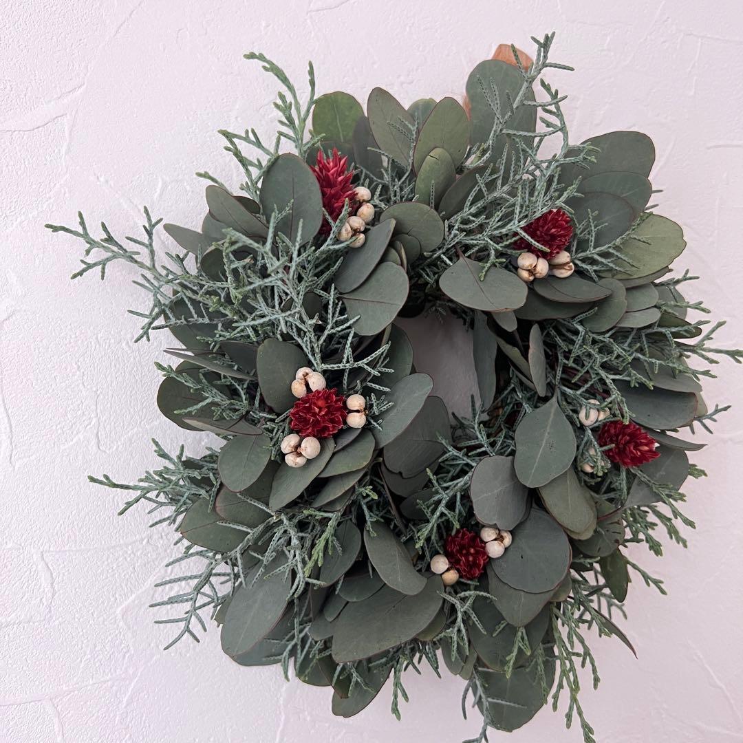 SALE】ポポラスとブルーアイスのクリスマスリース* * *ラッピング無料