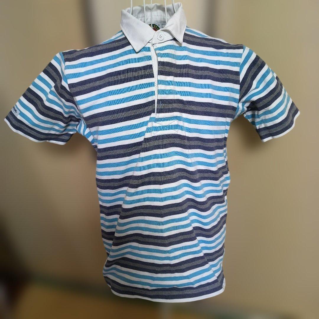 美品！レアアイテム。BARBARIANストライプ 半袖ラガーシャツ - メルカリ