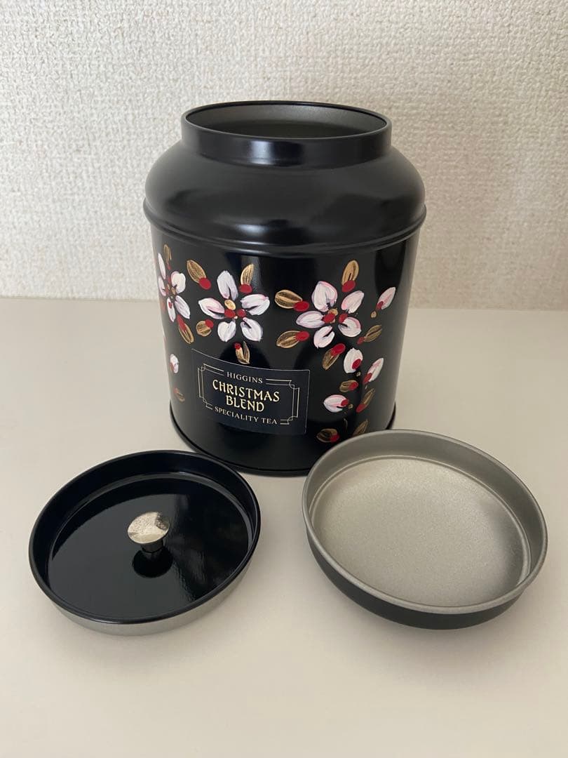 H.R.Higgins ヒギンス　紅茶　キャディー缶　ハンドペイント　限定缶