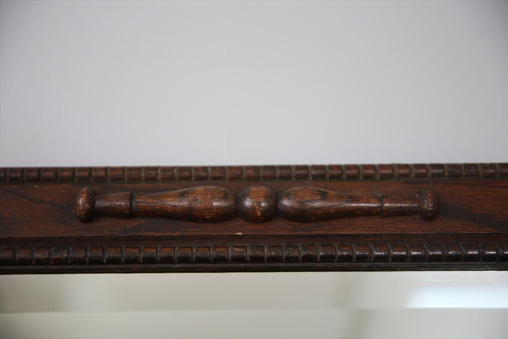 英国アンティーク木製カッティングミラー/壁掛け鏡オクタゴン八角形(88-66)