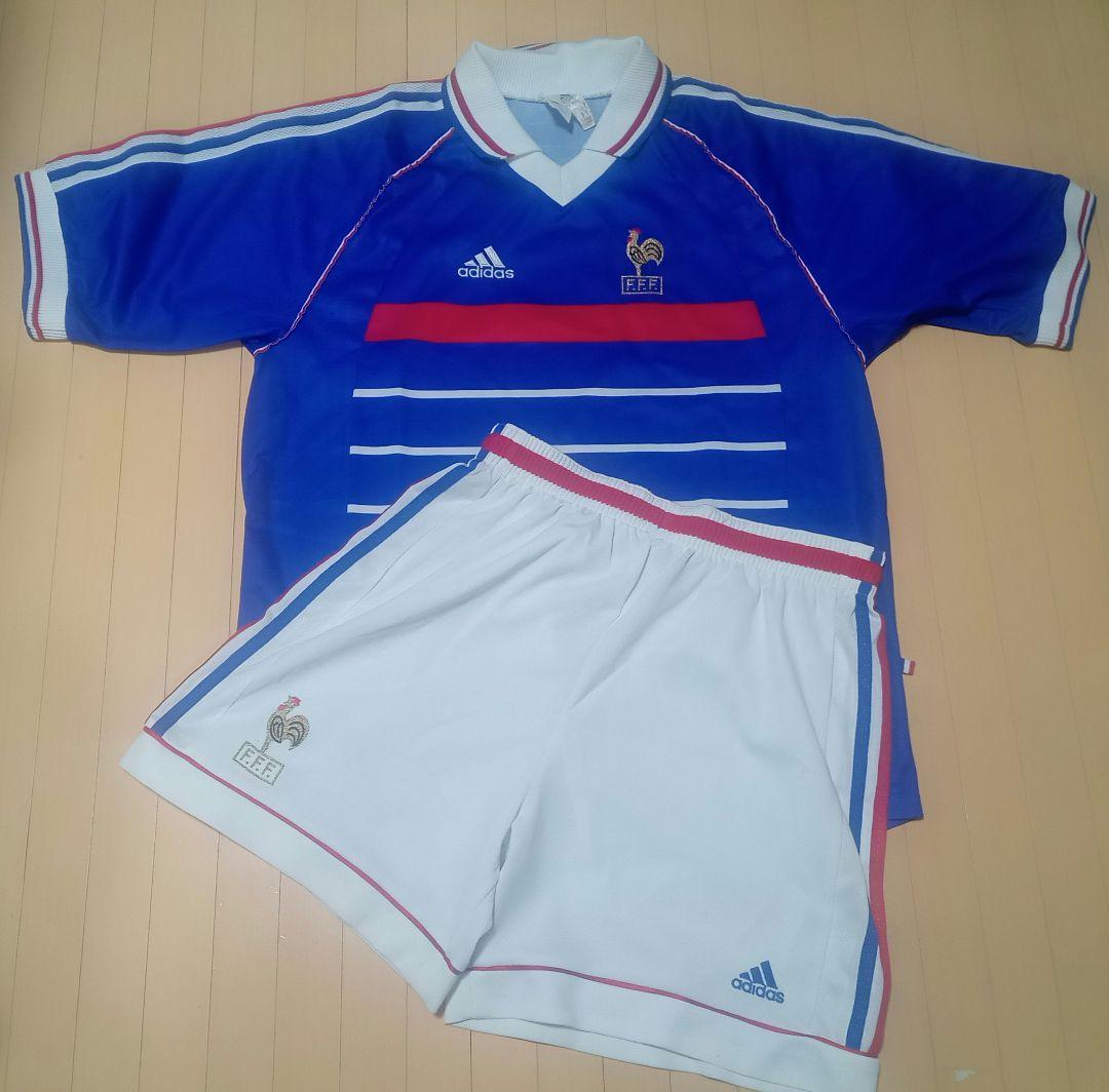 adidasアディダス フランス代表 98-99（H）上下セット - メルカリ