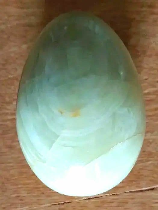 縞瑪瑙 卵石 緑 striped agate Green Striped Agate Plugs, Double Flared Pair, Organic Plugs | 70