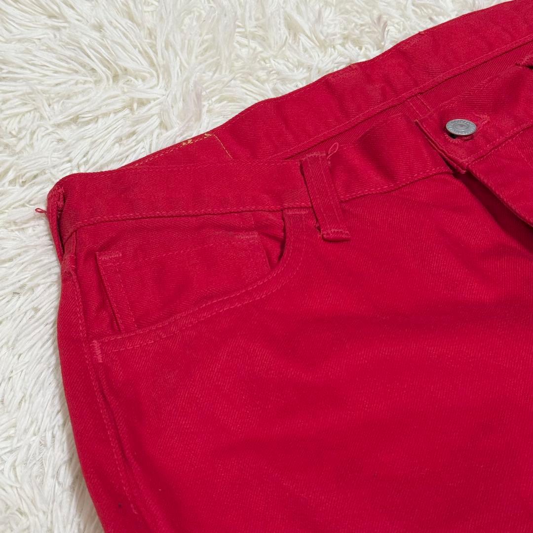 極美品 エヴィスゴルフ ゴルフパンツ カモメ 大きいサイズ ゆるだぼ 赤