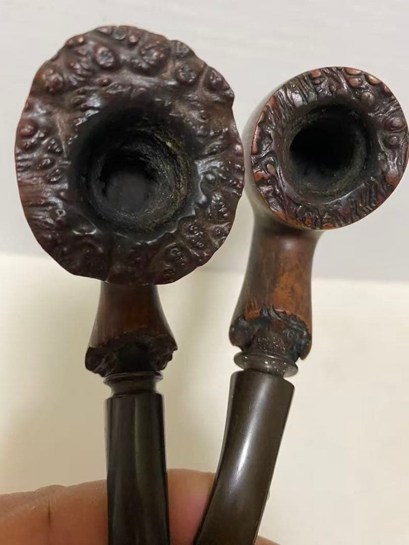喫煙具 木製彫刻パイプ 2點セット　時代品 喫煙具 木製彫刻パイプ 2點セット 時代品 Amazon.co.jp: タバコパイプ