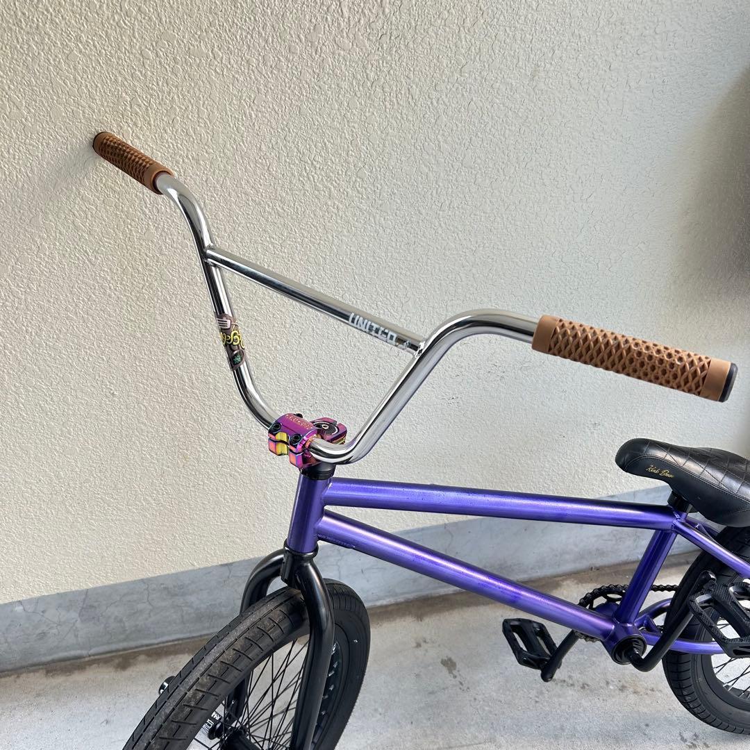 大阪鶴見区直接引取りBMXバイク パープル カラフルステム - メルカリ