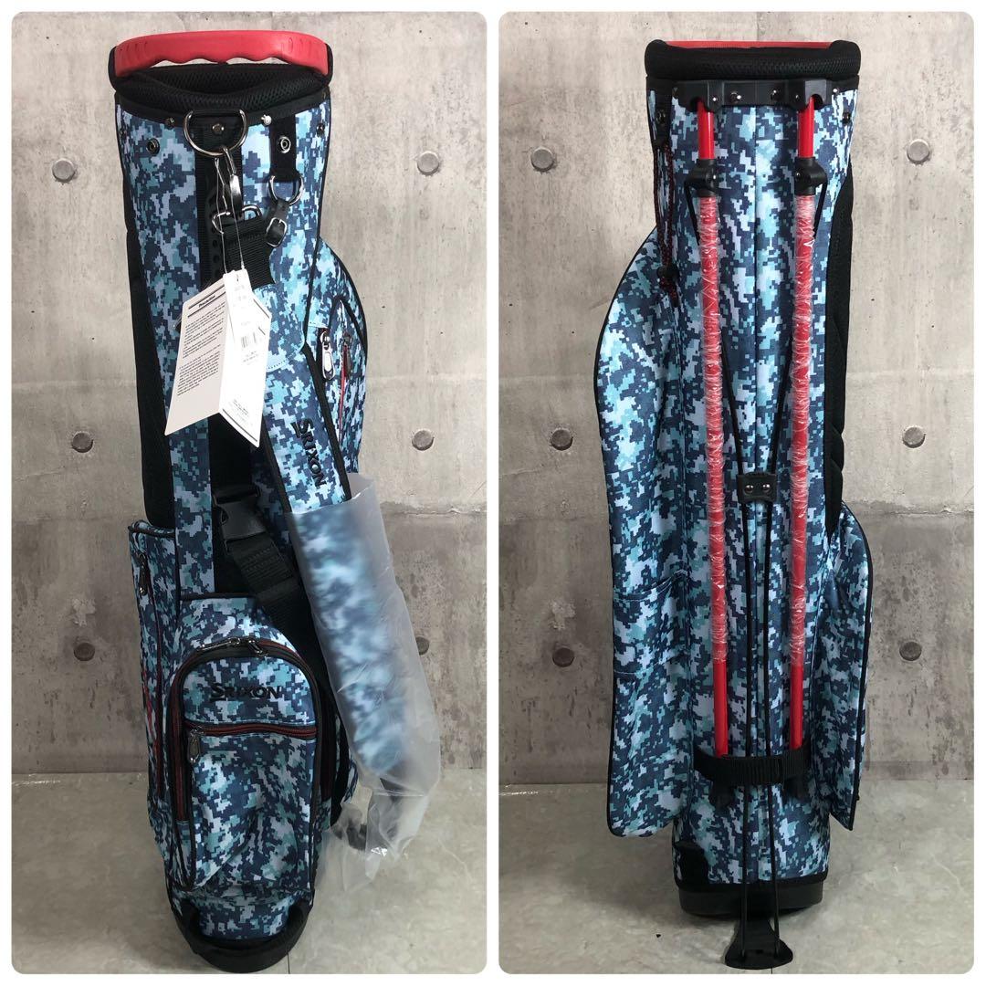 未使用品 SRIXON キャディバッグ スタンド式 カモフラ ブルー 4分割
