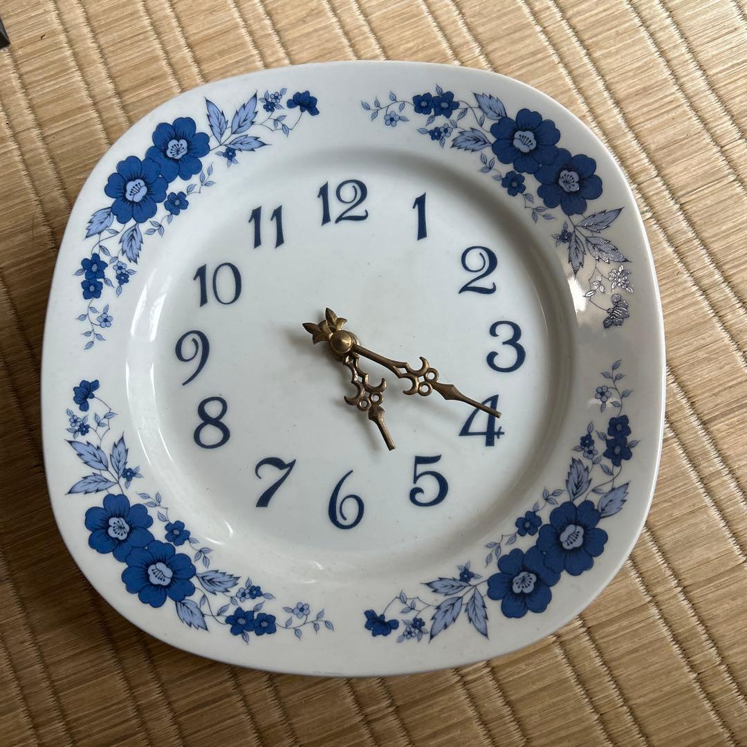 皿時計 ジャンク 陶器製掛け時計 - メルカリ