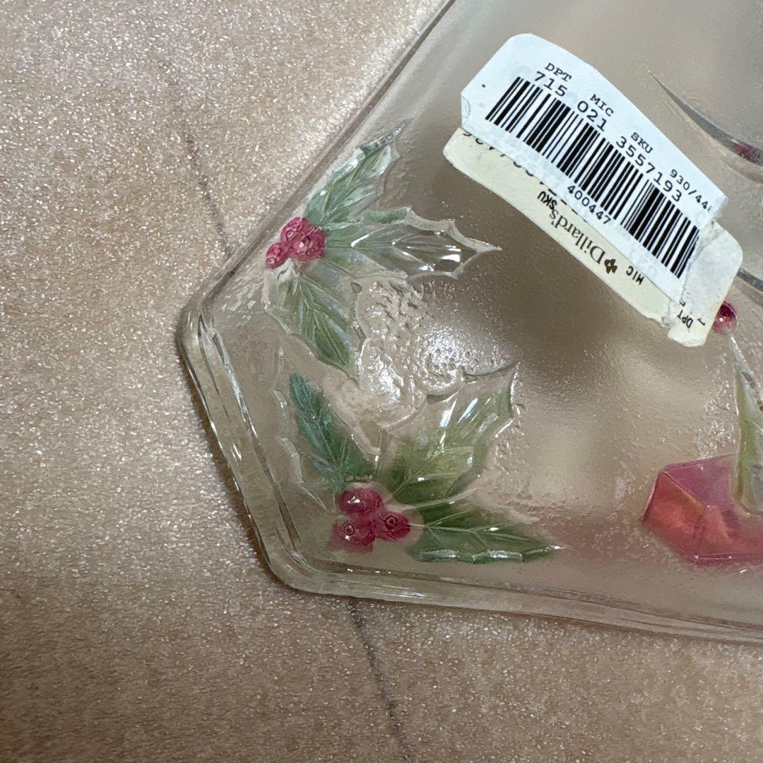 クリスマス プレート皿クリスマスツリーUSAで購入 飾りMIKASAガラス置き物