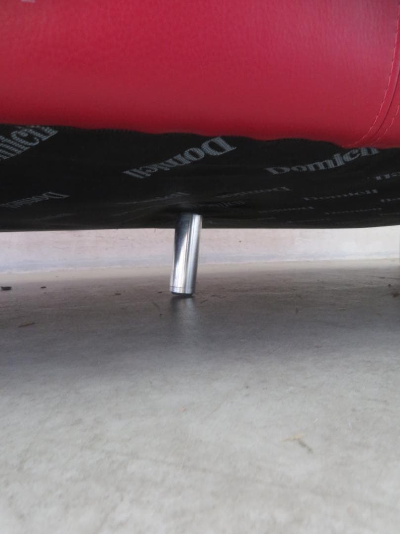 IDC大塚家具□ドミシール□総革□赤□3人掛けソファ□