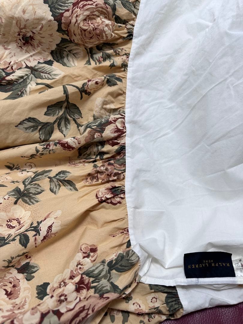☆激レア ラルフローレン ベッドスカート ダブルベッド 茶花柄 シーツ