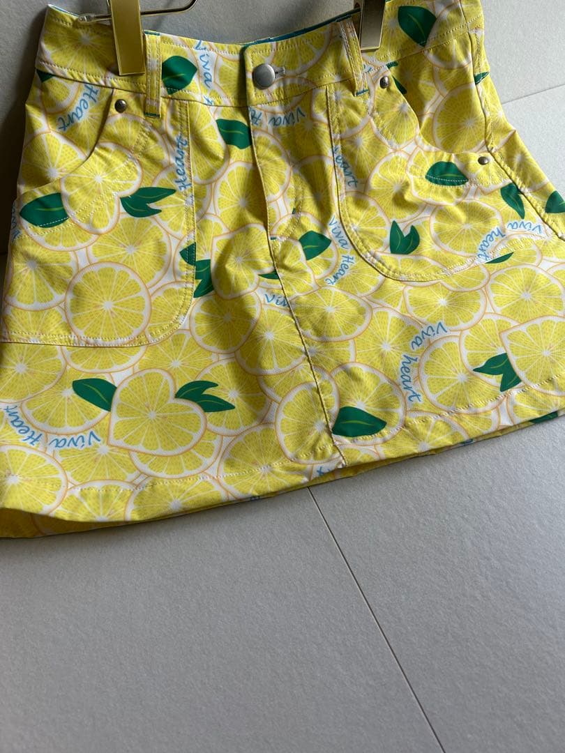 タグ付き】VIVA HEART ゴルフスカート レモン柄｜インナー付き 映え