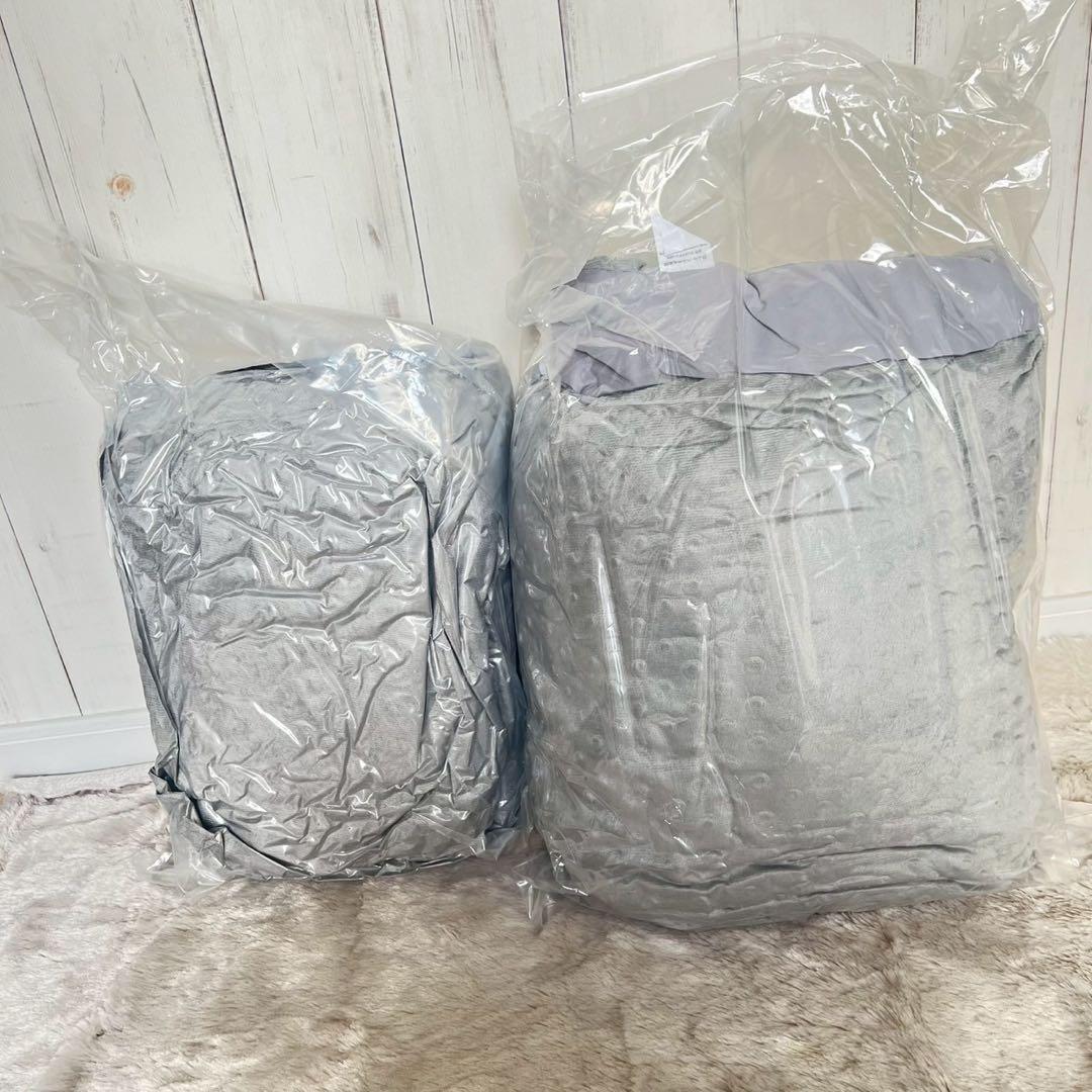 2セット 冬用 グレー 掛け布団 シングル 人工羽毛布団 超軽量 暖かい