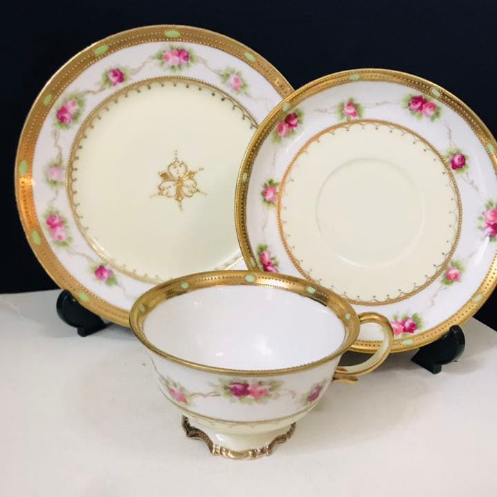 オールドノリタケ  薔薇　金盛　ビジュー オールドノリタケ 薔薇 金盛 ビジュー プレート - メルカリ