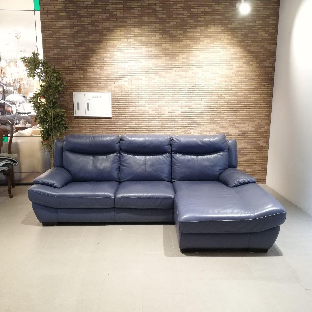 ◇NITORI ニトリ　レザー　カウチソファ　｜　3人掛け　本革 ニトリ（NITORI） ソファー カウチソファ (ダブルライン3RC 革BK) 3人