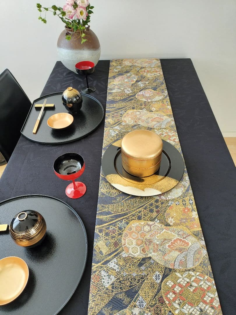 A463☆高級‼️お祝い‼️袋帯テーブルランナー2m9cm