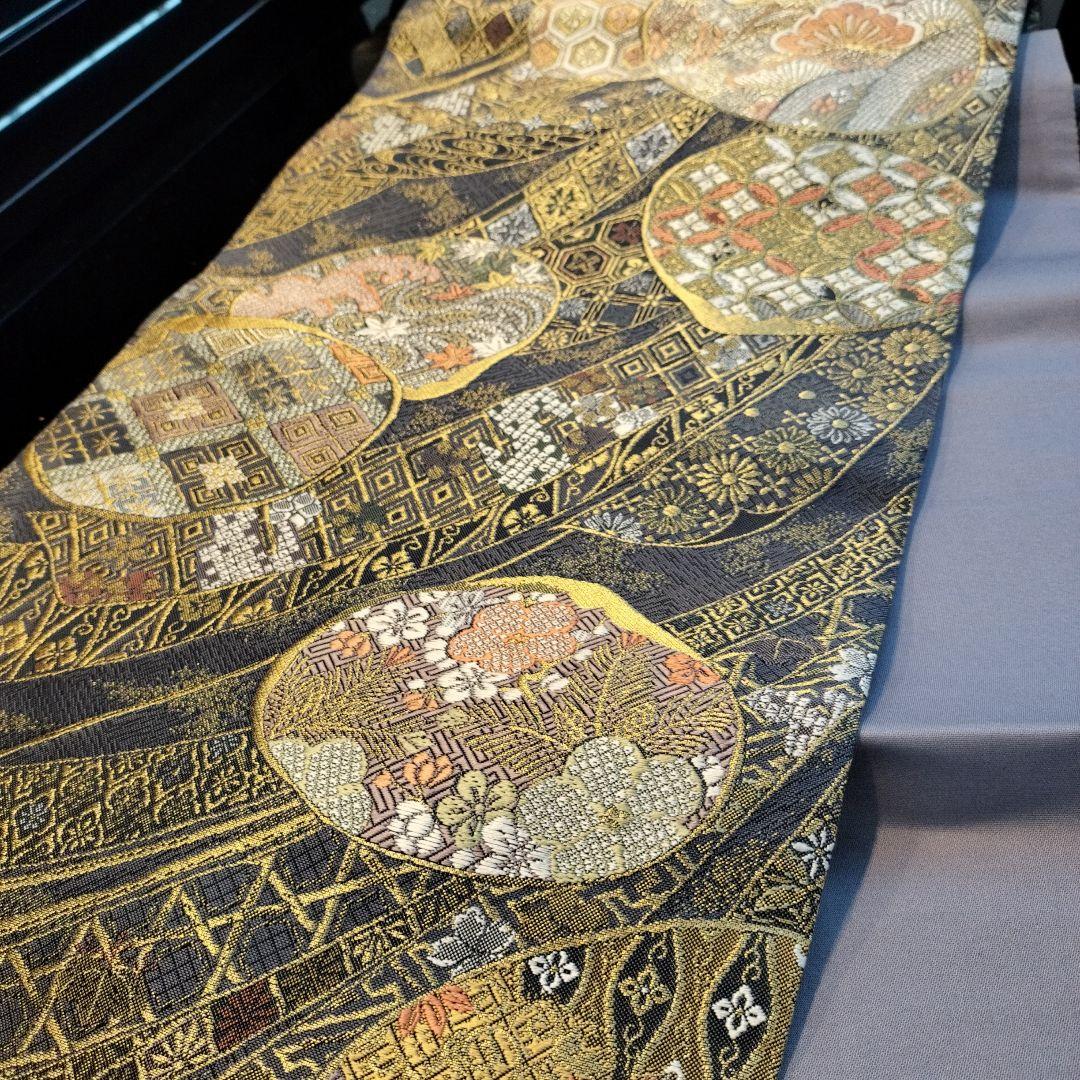 A463☆高級‼️お祝い‼️袋帯テーブルランナー2m9cm