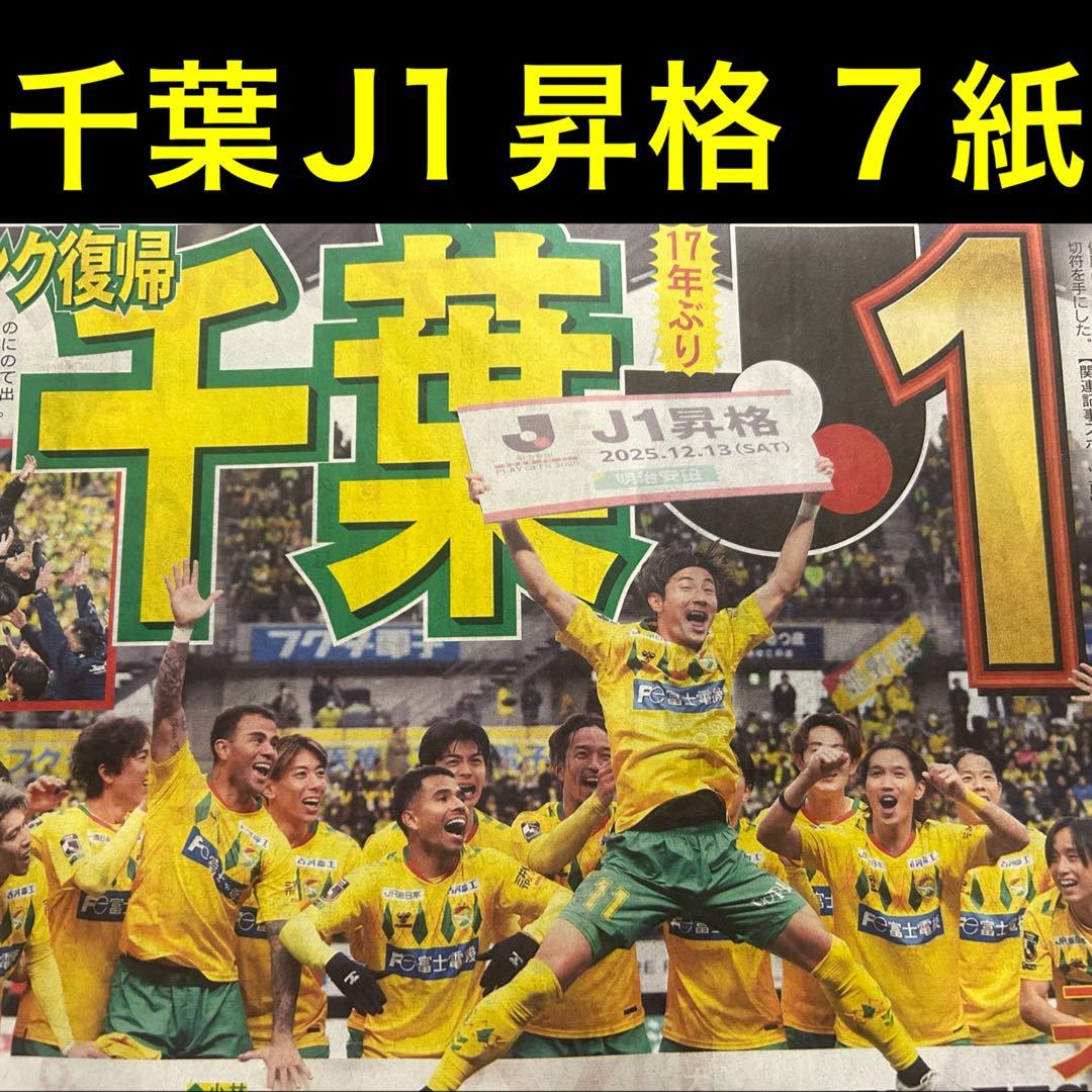 ジェフユナイテッド千葉 J1昇格 フクアリ 12/8.14スポーツ新聞7紙