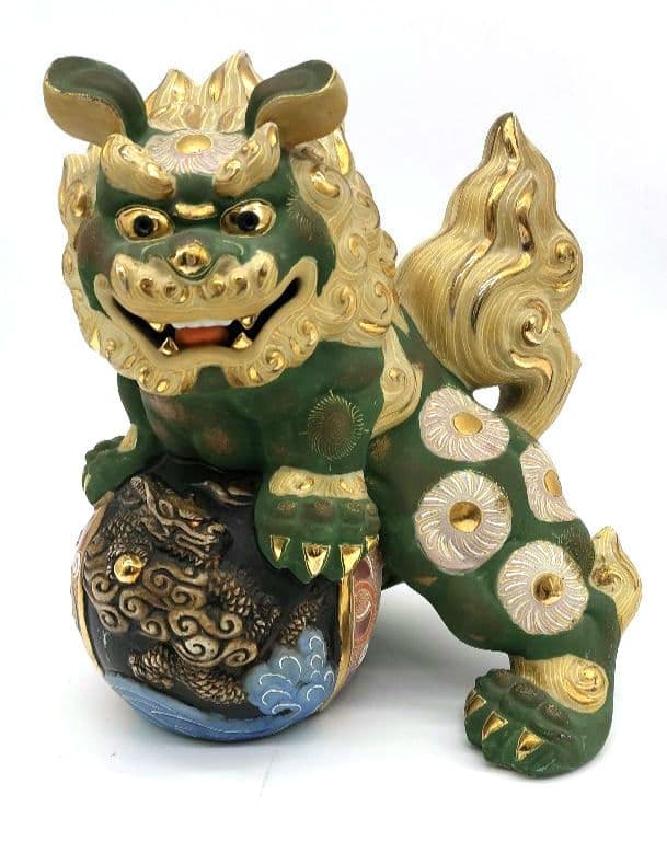 九谷焼 八幡窯 狛犬 獅子 須栄義作 ビンテージ置物 - メルカリ