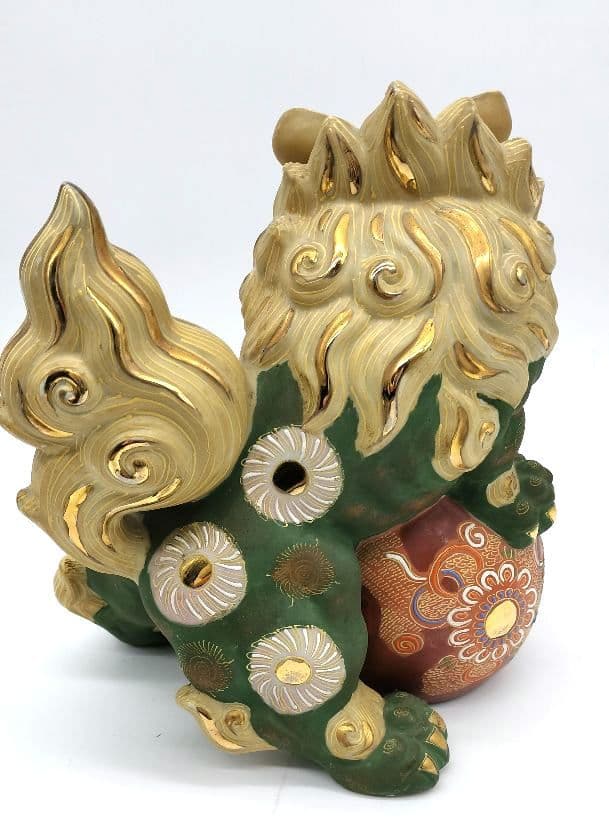 九谷焼 八幡窯 狛犬 獅子 須栄義作 ビンテージ置物 - メルカリ