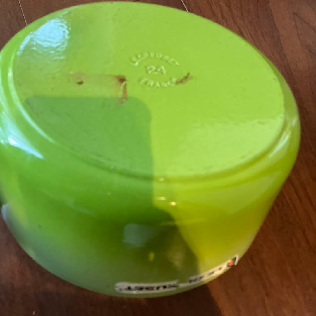 LE CREUSET ミルクパン・ホーロー鍋 グリーン 24cm 中古 保管品の通販