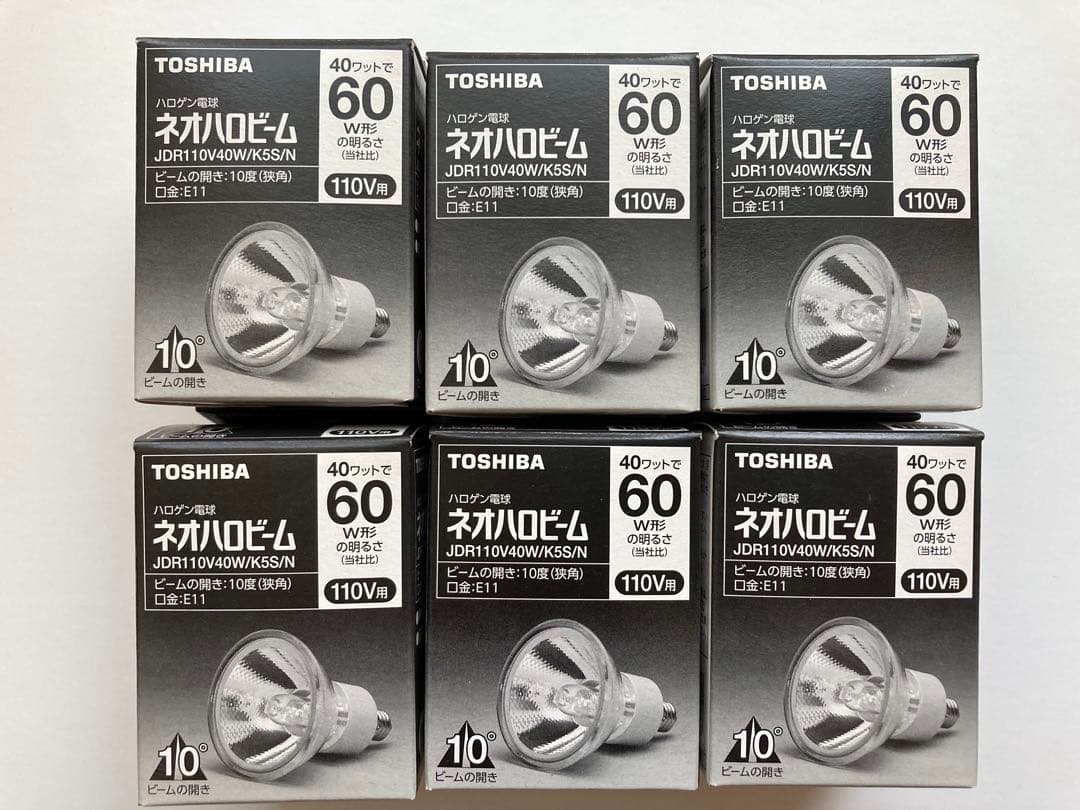 東芝ネオハロビーム60W形110V用　6個 販売終了・代替品あり＞東芝 JDR110V60W/K5S/N ネオハロビーム