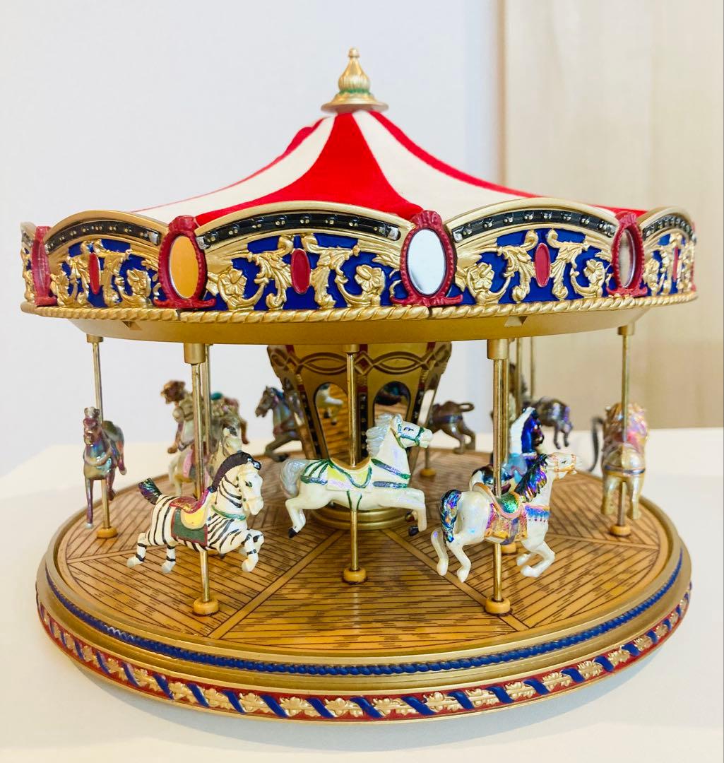 ☆ 美品！Mr.Christmas ミスタークリスマス メリーゴーランド ☆ ミスタークリスマス/カルーセル/ライトアップ/1段/メリーゴーランド
