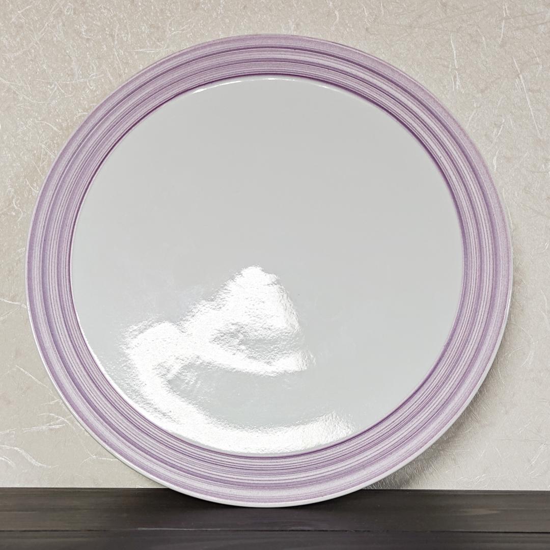 再値下げ【新品・未使用】雲母紫　渕線彫プレート　盛皿 fit=scale-down,w=1200