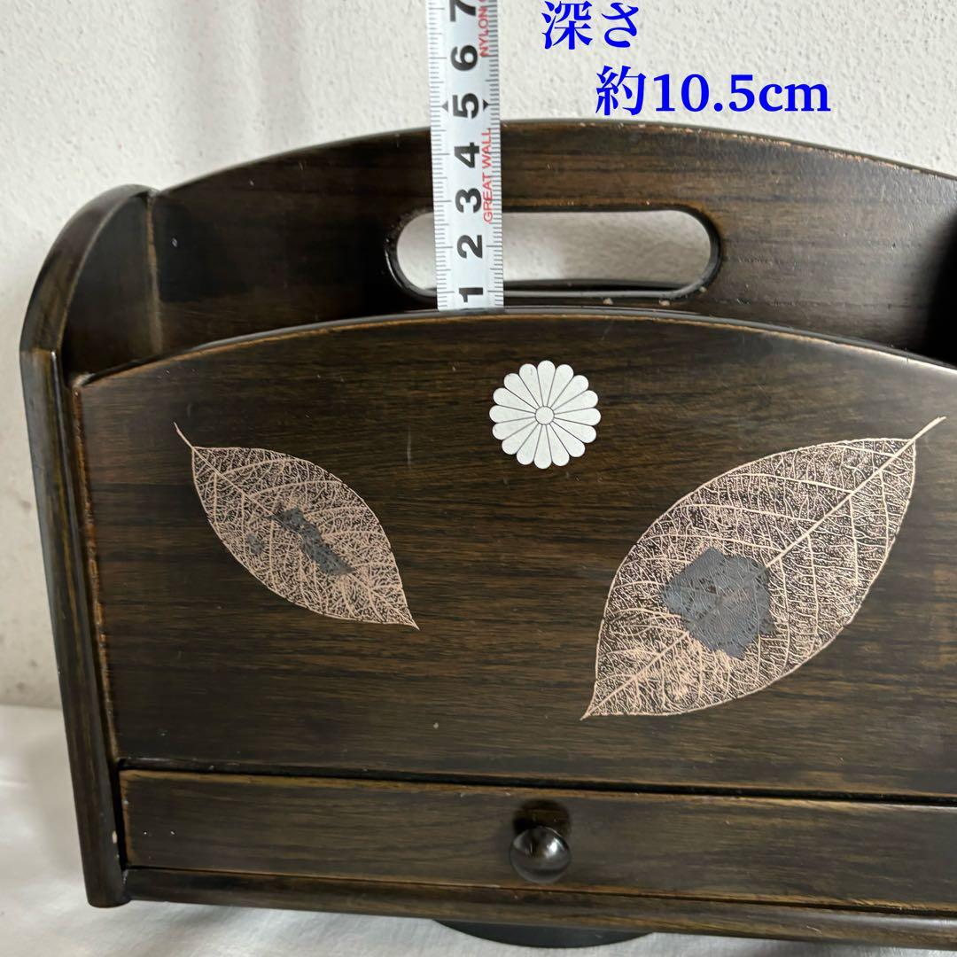 昭和レトロ CC Kansai 回転式木製リモコンラック 菊紋卓上小物入れ