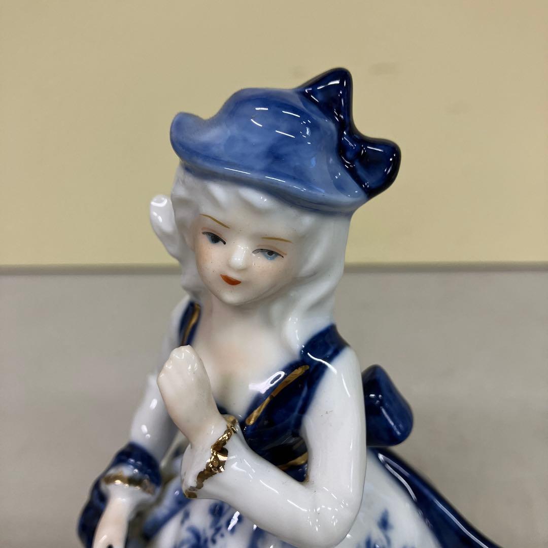 E-4 加藤工芸 オルゴール フィギュリン 陶器人形 ラブストーリー 曲目