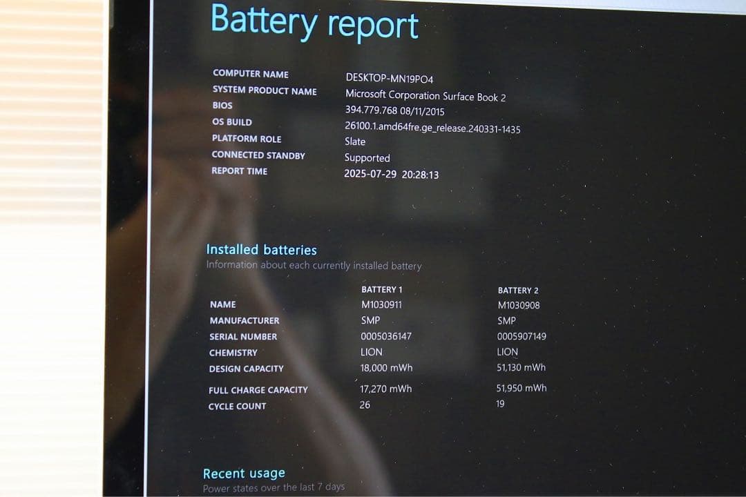 Windowsタブレット本体 MS Surface Book2 1832 / i 5 8350U /13.5w