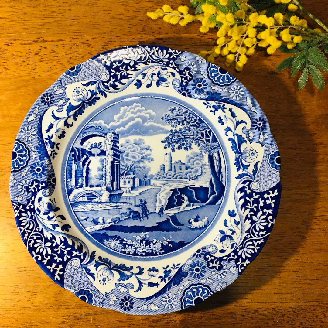 美品】英国製 SPODE スポード ブルーイタリアン 26.5㎝ プレート