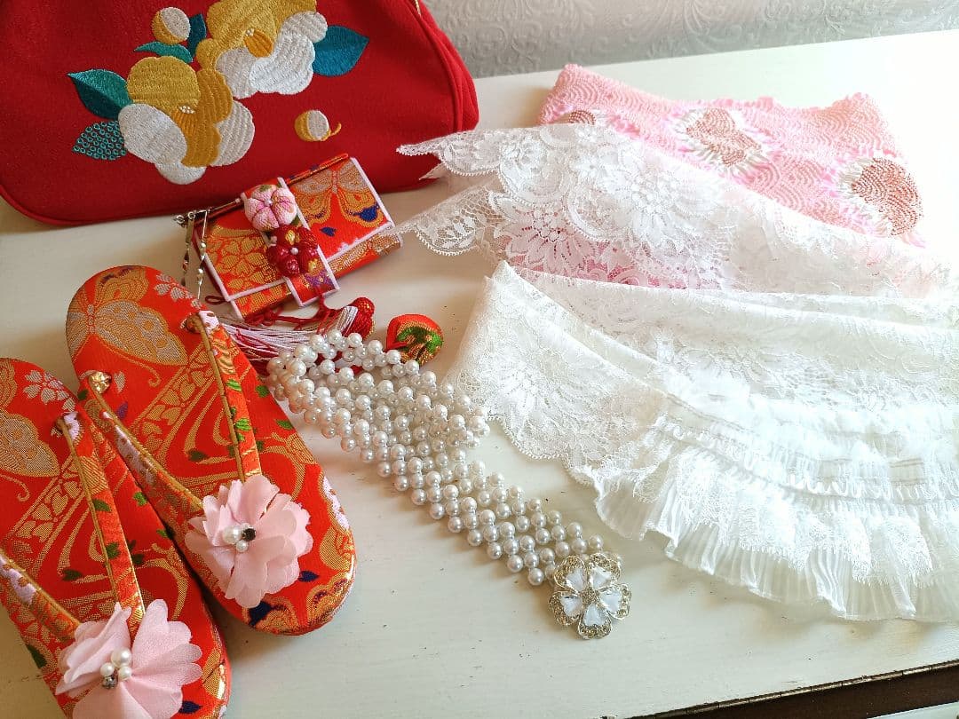 専用です☆レトロポップ調の着物と作り帯セット☆7歳七五三 - メルカリ