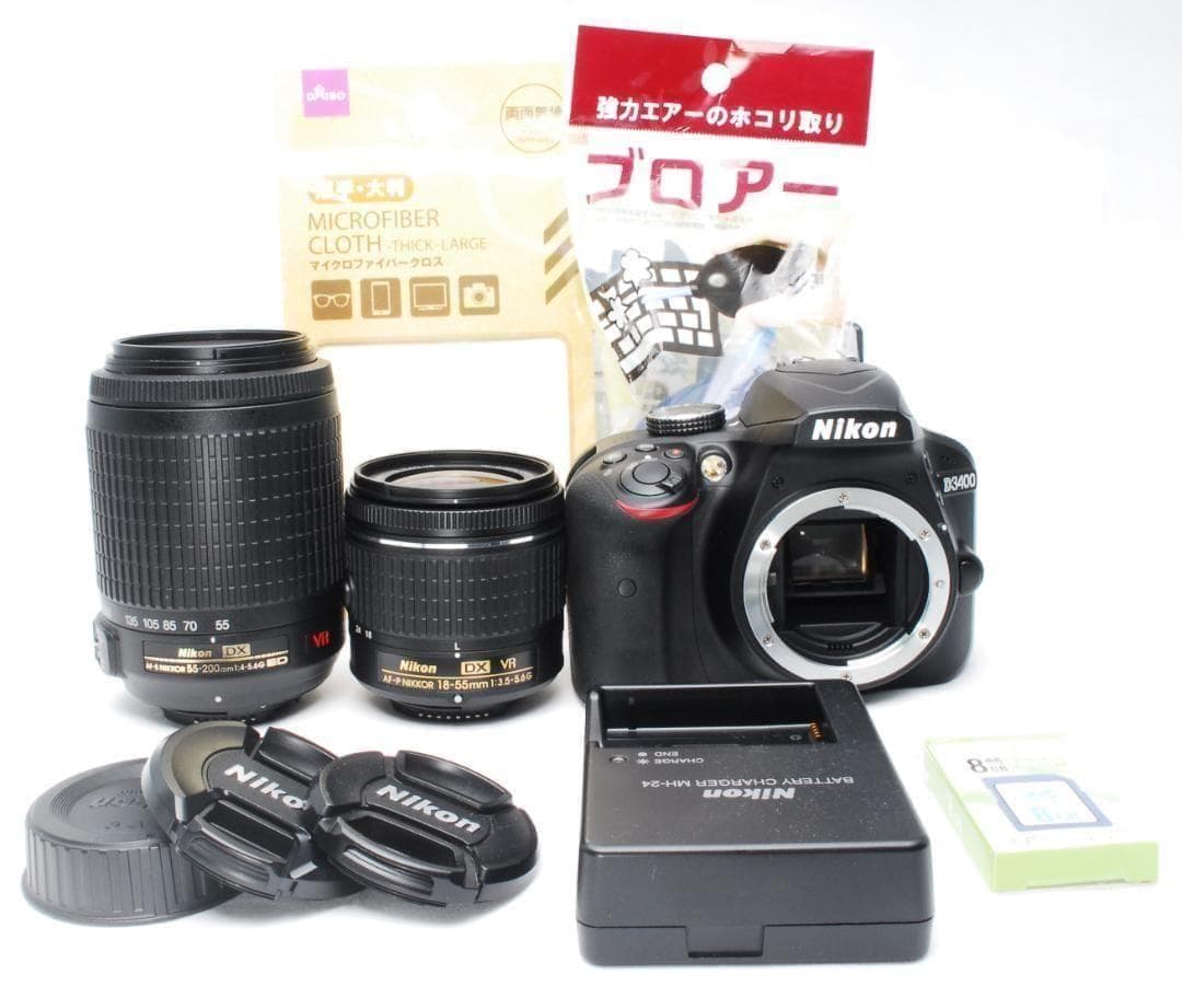 新品級】Nikon D3400 Wレンズセット 初心者おすすめ♪ スマホ転送