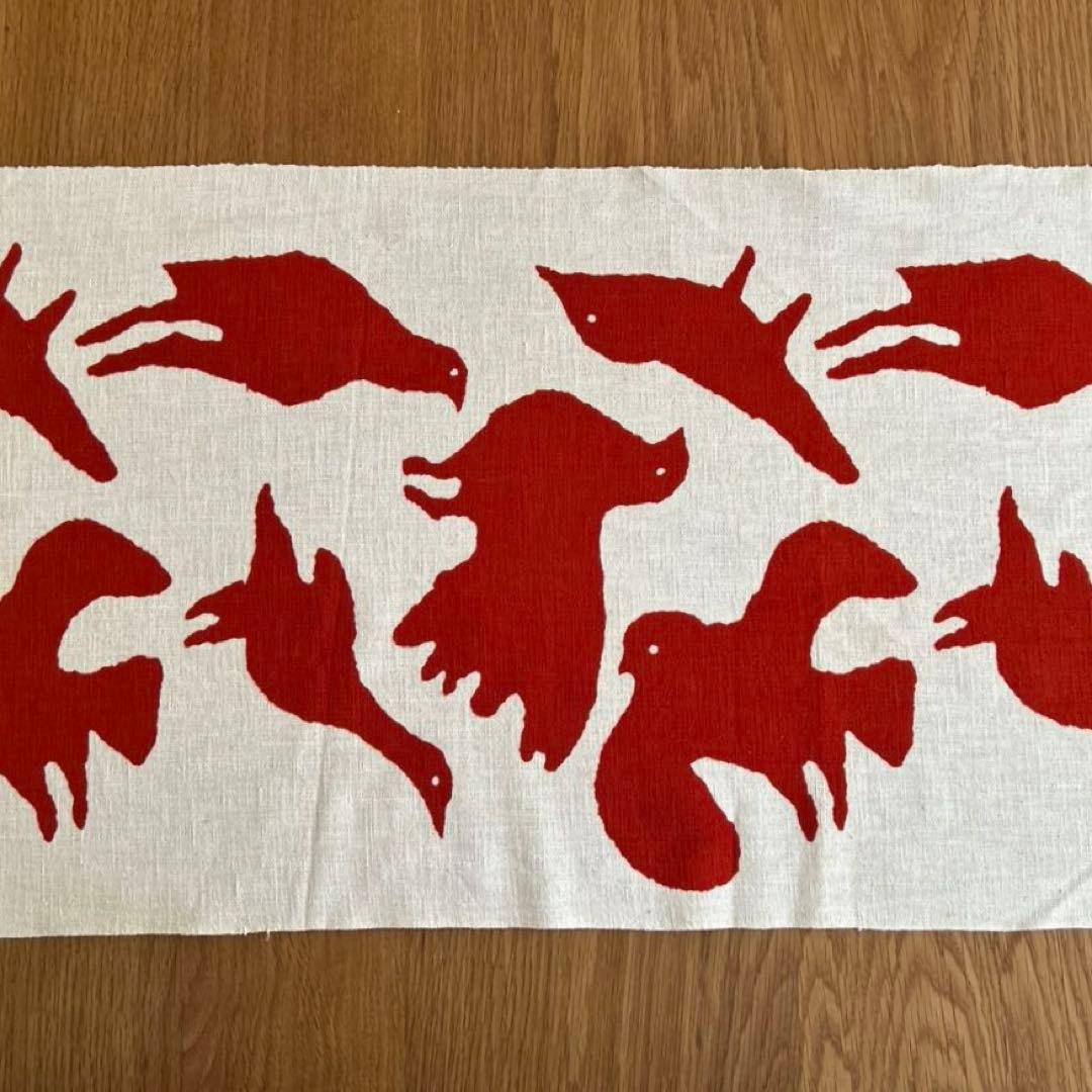 柚木沙弥郎　型染布　鳥　専用 柚木沙弥郎/シルクスクリーン