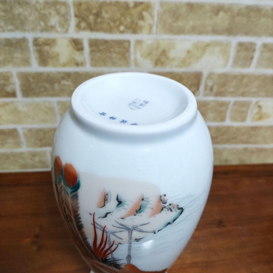 希少】有田焼 宮内庁御用達 深川製磁 鳳凰絵花瓶 宇佐神宮 奉幣祭記念