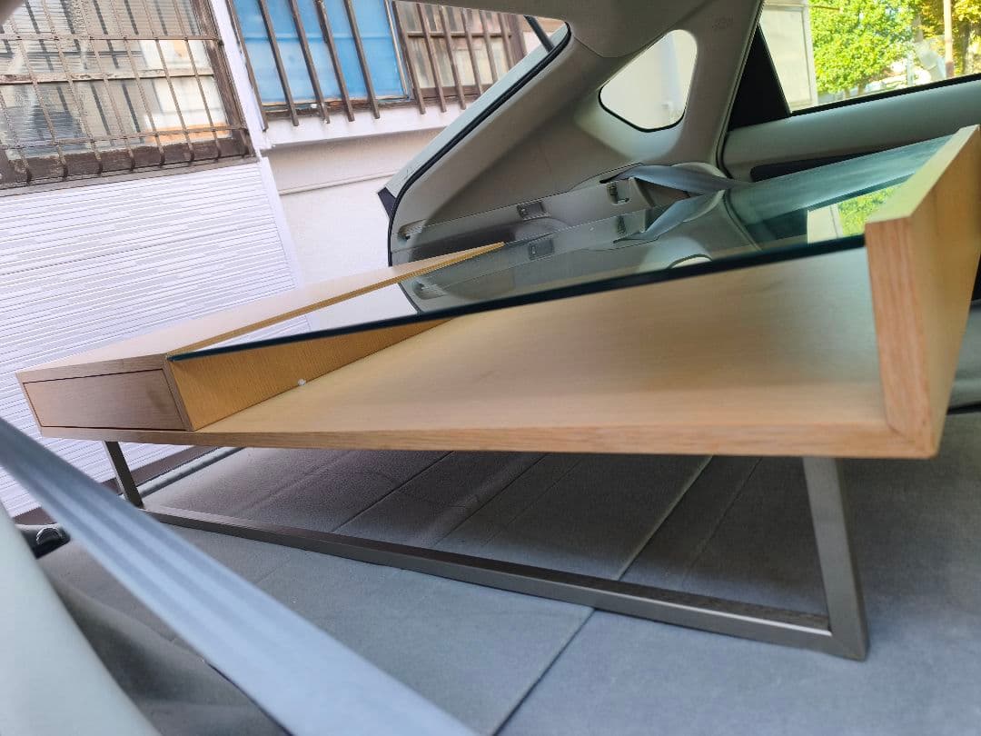 直接渡しのみ可能】natuzzi コーヒーテーブル ガラス天板