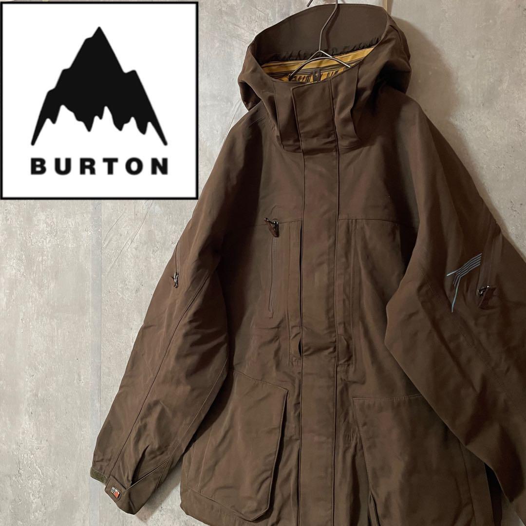 Burtonバートンスキーウェアスノーボードジャケットパーカーフード茶色